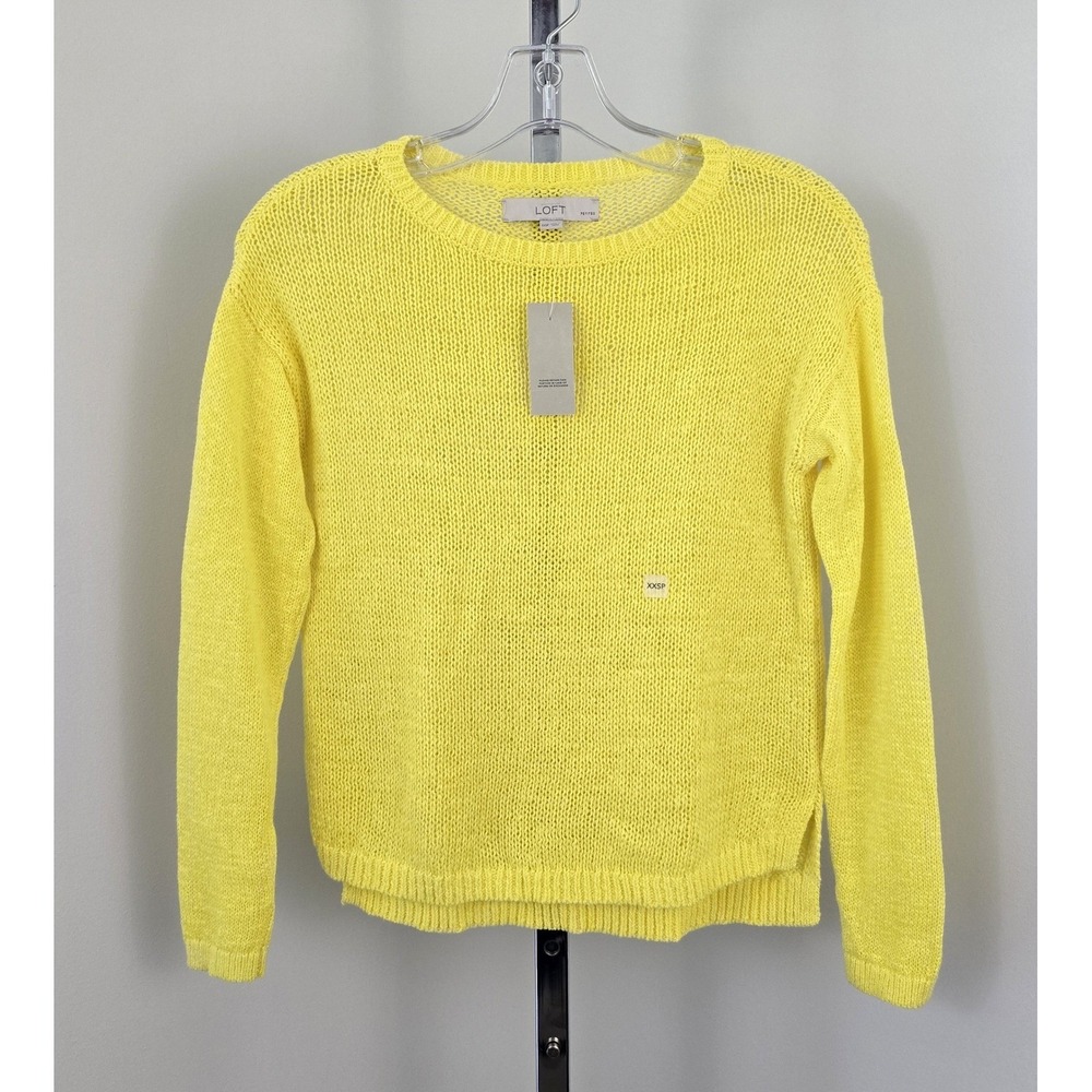 Ann Taylor LOFT Hi Low Hem‎ Open Knite Long Sleeve Sweater XXSP